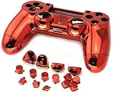 Game Controller Gamepad Shell Chrome red Housing Button For PlayStation 4 DualShock PS4 Joystick
