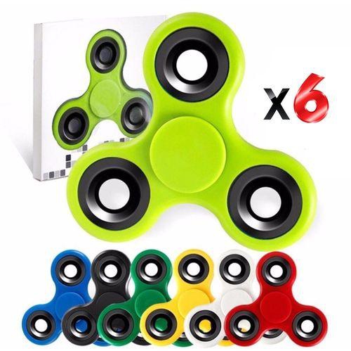 Milano Toys 6 Pieces Tri Fidget Hand Spinner In One Set 03753 - 6 Different Colors
