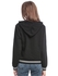 Forever 21 Black/Ivory Cotton High Neck Hoodie & Sweatshirt For Women