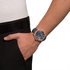 ساعة فوسيل غرانت زرقاء للرجال بسوار من الجلد كرونوغراف - FS4835