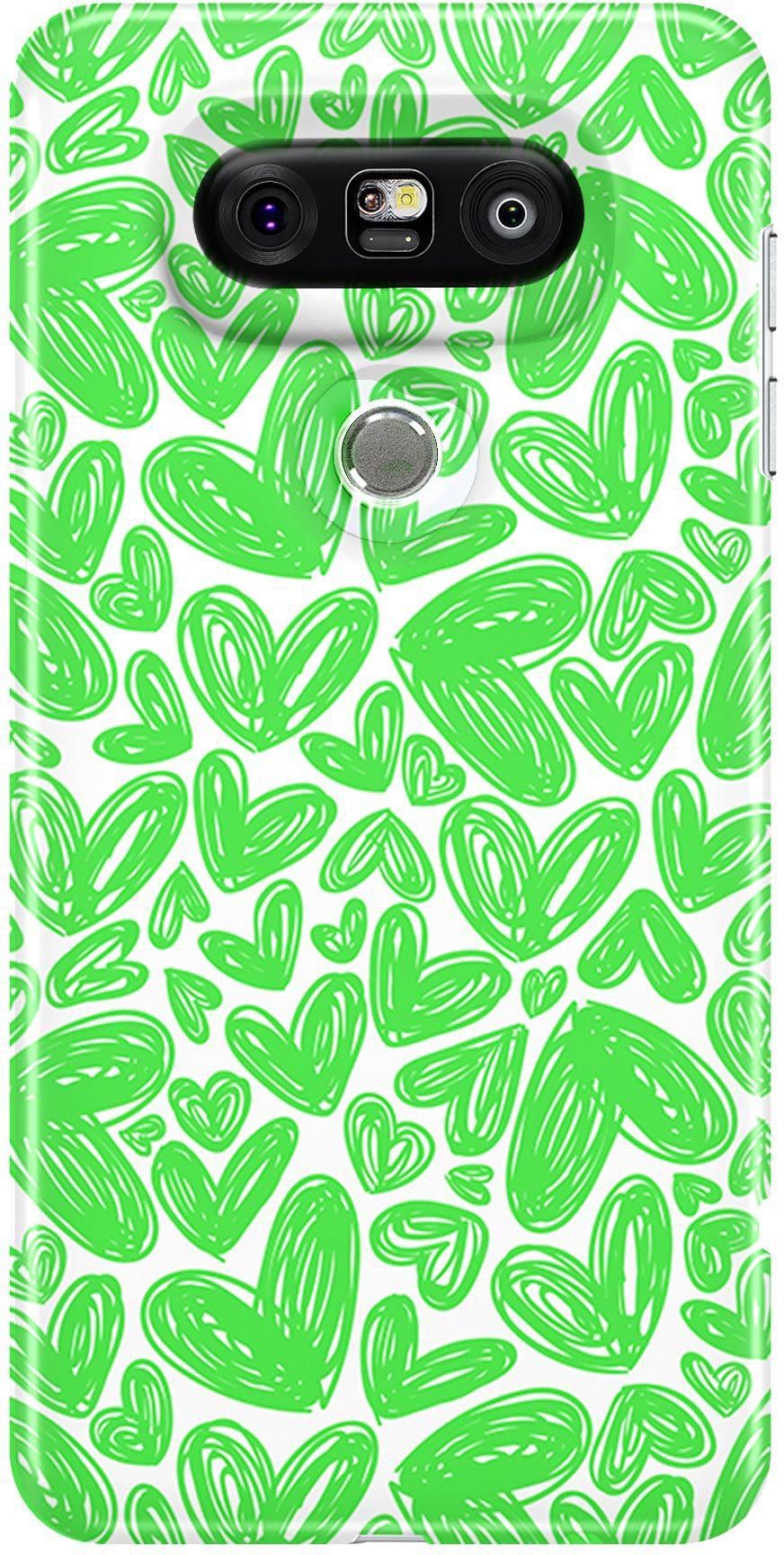 Green Hearts Love Memories Sweets 3D New Unique Strong Full Wrap Hard Case Cover Protector for LG G5