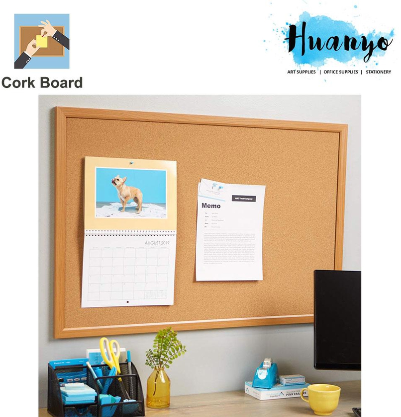 Sanko Star Wooden Frame Notice Bulletin Cork Board (60 X 90 CM Extra Large)