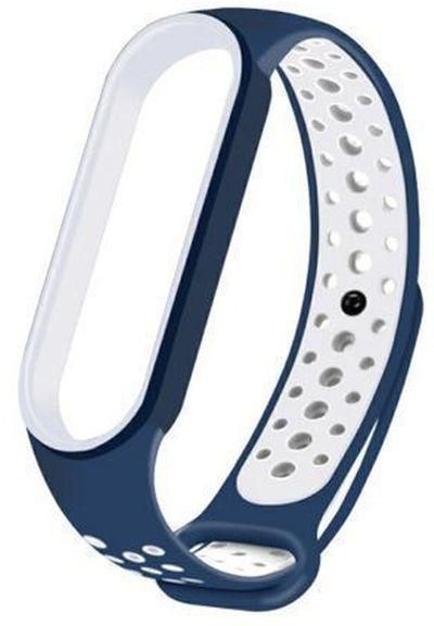 Xiaomi Mi Band 3/4 Silicone Watch Bracelet Band Wrist Strap - Dark Blue/White