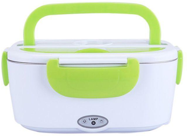 Generic Multifunctional Portable Electric Heating Lunch Box Green/White 9.37 x 6.69 x 4.25inch
