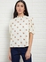 Casual Crew Neck Printed Blouse Light Green Aop