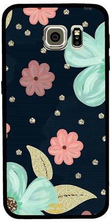 Protective Case Cover For Samsung Galaxy S6 Green And Pink Flowers