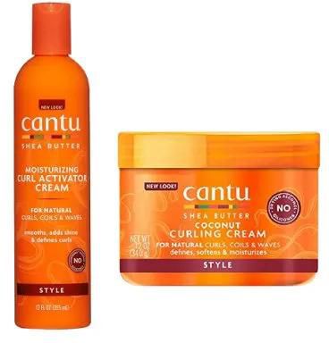 Cantu Coconut Curling Cream + Moisturizing Curl Activator Cream.