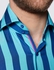 Hawes & Curtis Men's Curtis Turquoise & Navy Bold Stripe Slim Fit Shirt - High Collar