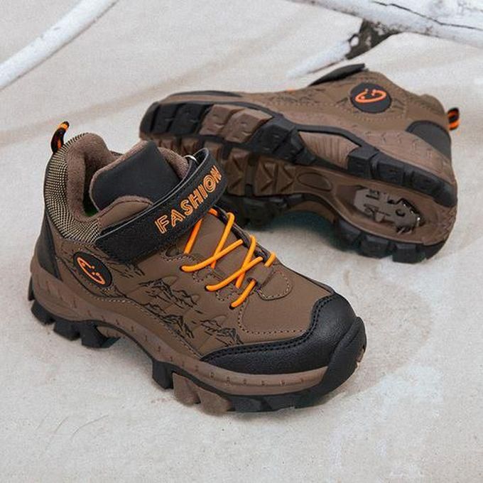 Fashion Boys And Girls Leisure Sports Hiking Boots-Brown