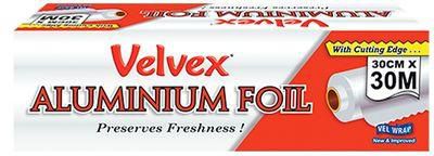 Velvex Aluminium Foil 30cm X 30m Single Roll
