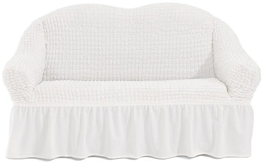 Fabienne Turkish Stretchable Sofa Cover Two Seater White Free Size