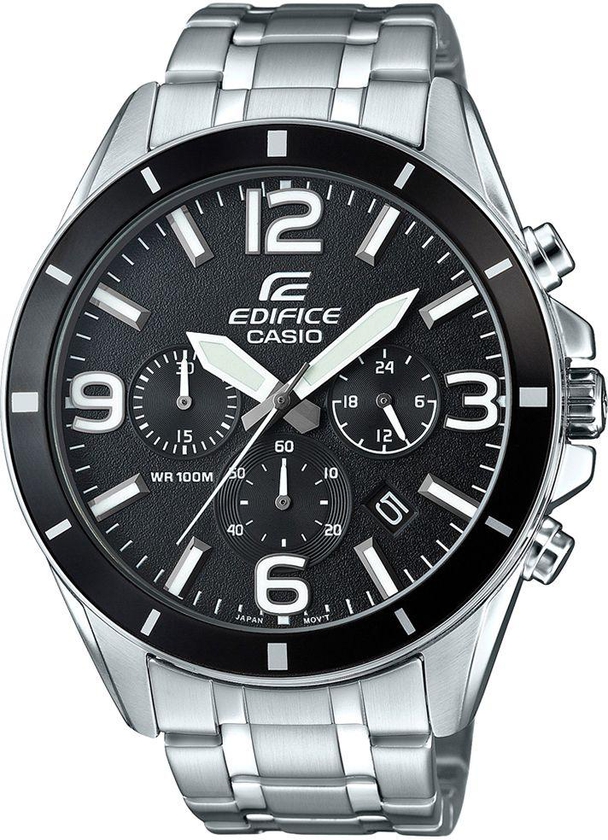 Casio Edifice Men's Black Dial Stainless Steel Band Watch - EFR-553D-1BVUDF
