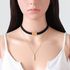 Fashion Women Vintage Punk Faux Suede Multilayer Polished Clavicle Choker Necklace Pendant For Party-Black