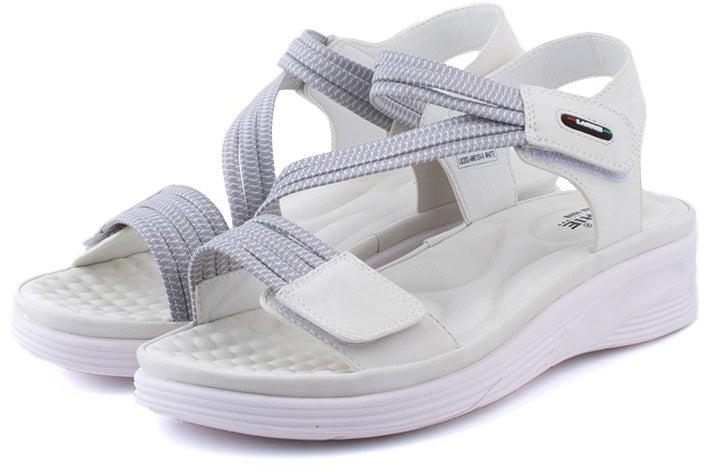 LARRIE Ladies Sporty Strappy Sandals - 5 Sizes (White)