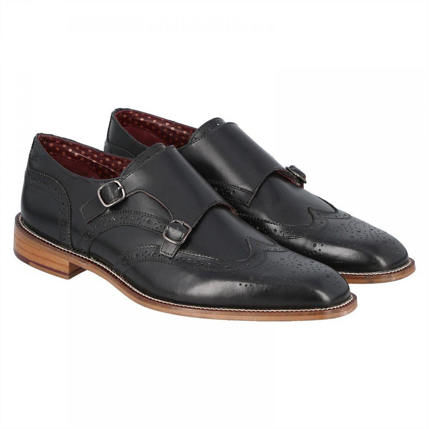 London Brogues Monk Shoes for Men - Black