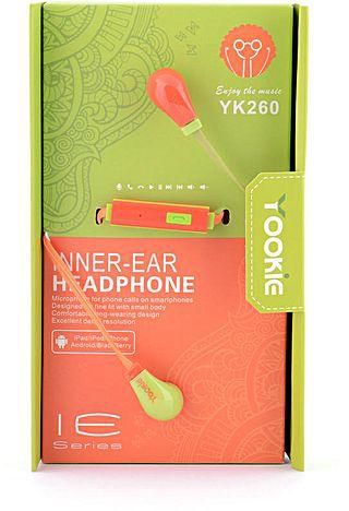 YooKie YK-260 Super Bass Earphones - Green/Orange