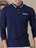 Men's Polo Shirt Turn Down Collar Long Sleeve Embroidery Top