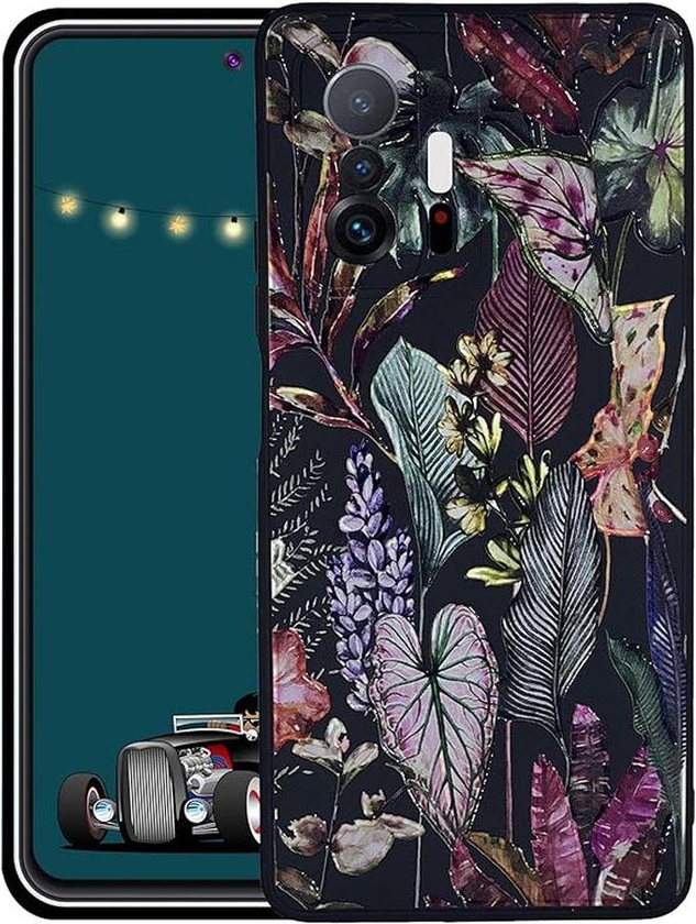 Silicon Case Microfiber Lining With 3D Flowers Printings For Xiaomi 11T / Xiaomi 11T Pro (Cheerful Flowers)