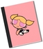 Cute Girl Power Puff Cover Printed A4 Size Binded Notebook Multicolour