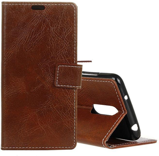 Generic Retro Crazy Horse Texture Horizontal Flip Leather Case For Nokia X6 / 6.1 Plus, With Holder & Card Slots & Wallet & Photo Frame(Brown)