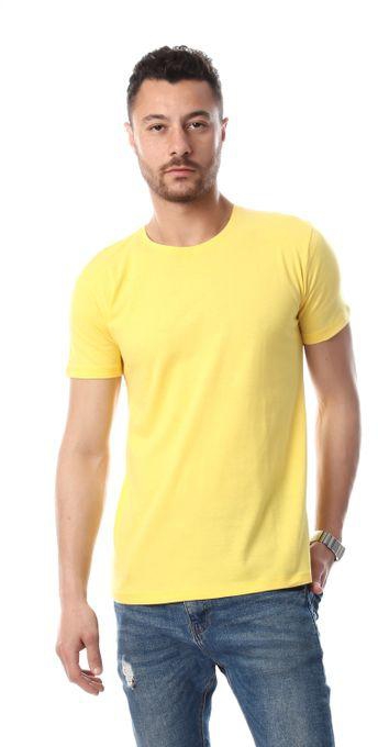Izor Basic Solid Half Sleeves Tee - Yellow
