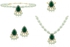 Vera Perla Women's Gold 18K Royal Indian Emerald Jewelry Set - 4 Pieces