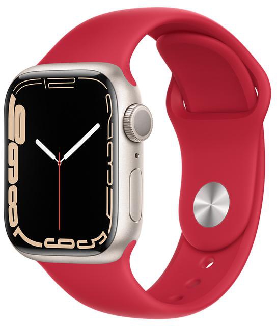 Apple Watch Series 7 GPS With Sport Band, 45mm, Red