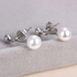 Artificial Pearl Beads Earrings - Silver