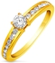 18 Karat Gold 0.5 Carat Diamond QC S.S. Channel Promise Ring