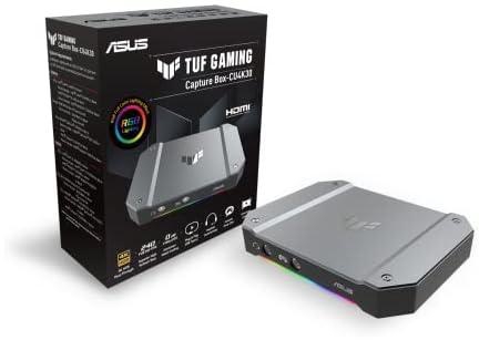 ASUS TUF Gaming Capture Card CU4K30 (4K60 HDR Passthrough, 4K30 Capture, USB C 3.2, Audio/Controller Inputs, Certified for OBS™, Ultra Low Latency, PS4 / PS4 Pro / PS5, Xbox One/Series X/S)