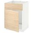 METOD Base cabinet f sink w door/front, white/Sinarp brown, 60x60 cm - IKEA