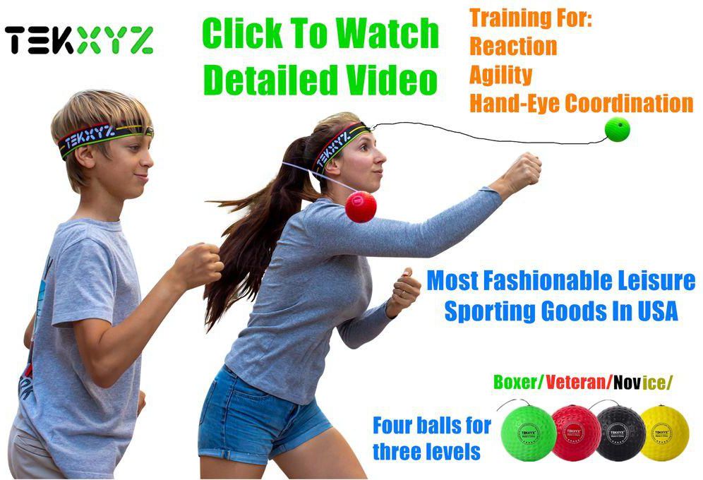 TEKXYZ Sporting Fitness Boxing Reflex Ball With Headband