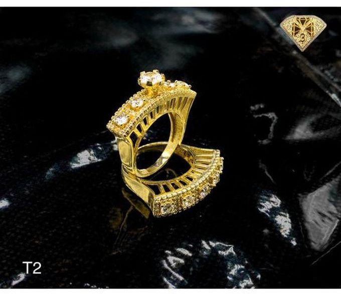 3Diamonds Twins Ring For Women Gold Plated