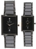 Zenart Dress Watch Black Ceramic Strap  Pair Watches-4490 ST
