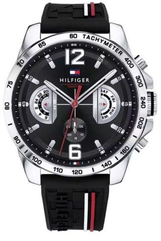 Get Tommy Hilfiger 1791473 Analog Casual Watch For Men, 46 mm, Silicone Band - Black with best offers | Raneen.com