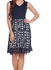 Meaneor V-Neck Sleeveless Floral Lace Party Cocktail Skater Dress-Blue