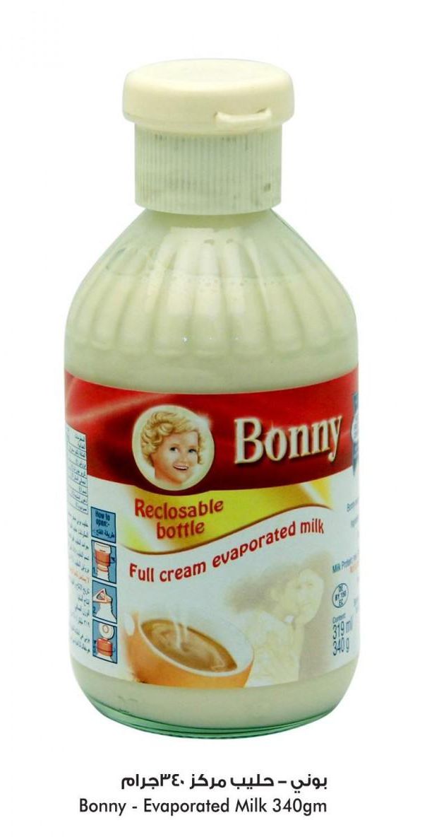 Bonny Evaporated Milk Glass Bottle 340g