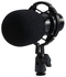 Microphone Condenser Microphone Audio Mic Studio Sound Recording Microphone - Black + Free Gifts Of 1 USB Keyboard Light & 1 IRing Phone Holder