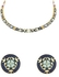 Voylla Tahira Bird and Floral Motifs Necklace Set, Brass, Beads