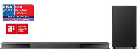 TCL 3.1 Channel RAY·DANZ Dolby Atmos Sound Bar | HDMI & Wireless Subwoofer | 540W Audio Power | HDMI Pass-Thru with 4K HDR & Dolby Vision Compatible | Bluetooth & Wi-Fi | Chromecast Built-In | TS9030