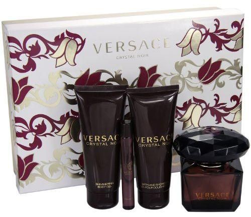 Versace Versace Crystal Noir Women Giftset -Eau De Toilette Spray Shimmering Body Gel Refreshing Bath and Shower Gel Eau De Toilette Rollerball Mini-