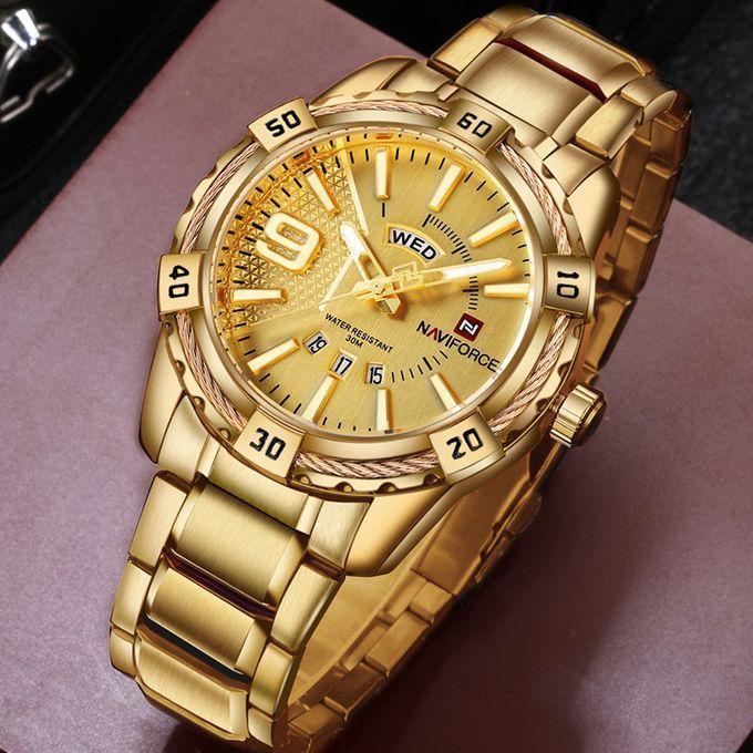 Naviforce Wrist Watch Golden 9117 Men's Watches