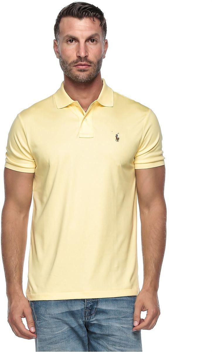 Polo Ralph Lauren Men'S Short Sleeve Pima Soft Touch Knit Polo - Small, Yellow