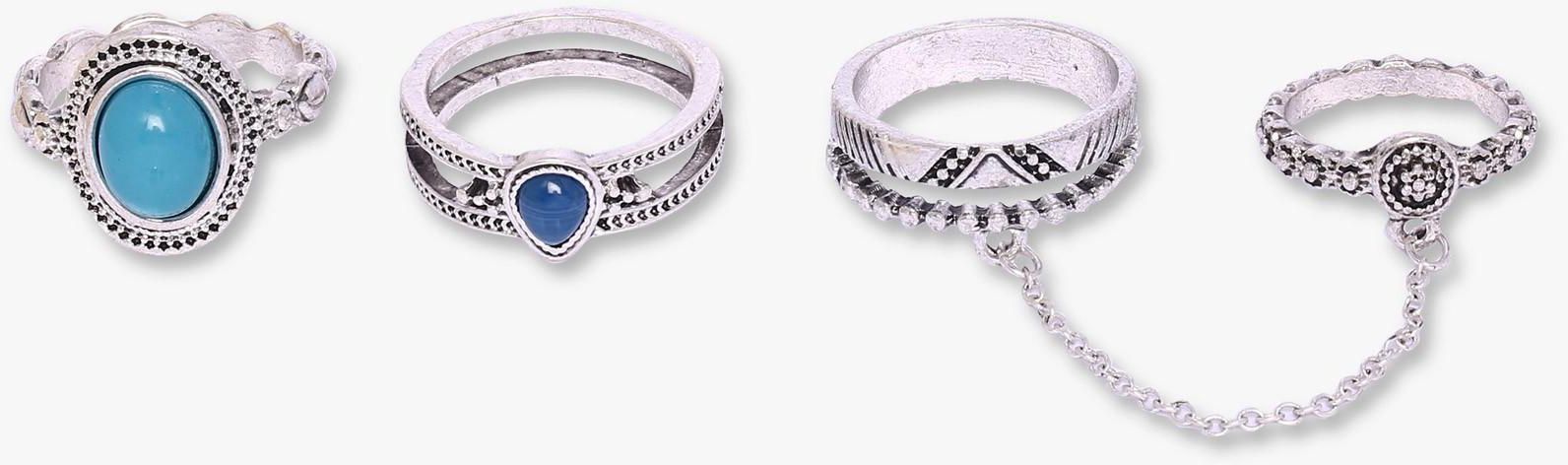 Silver Tandoori Ring Set