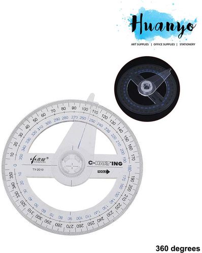 Huanyo  Math Geometry Protractor Ruler 360 degrees