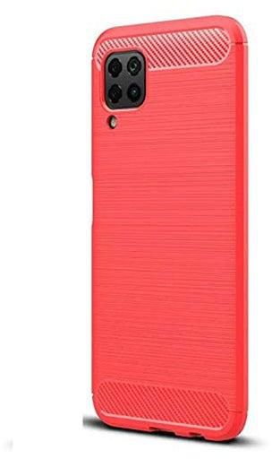 For Huawei Nova 7I Carbon Fiber Texture Ultrathin Durable Soft Tpu Cover Case Red