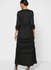 Frill Trim Pleated Dress Black