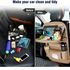 PPS Car Backseat Organizer with Tablet Holder, 8 Storage Pockets PU Leather Seat Back Protectors Kick Mats for Kids Car Snack Organizer with Foldable Table Tray, Tissue Box (Brown) 1PCS