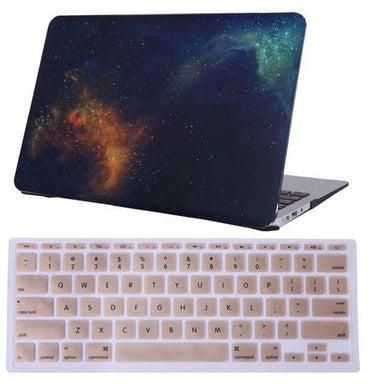 Rubberized Hard Shell Plastic Case And Keyboard Cover For Apple MacBook Air 13.3-Inch Multicolour