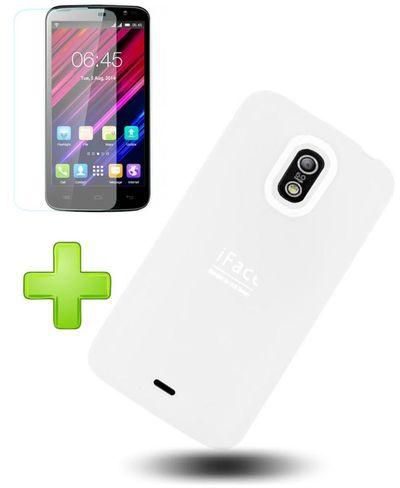 Speeed iFace TPU Gel Case for Infinix Hot X507 - White + Glass Screen Protector